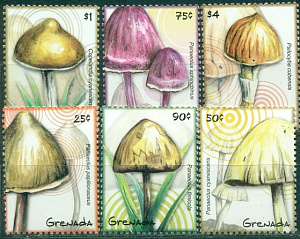 Гренада, 2008, Грибы, 6 марок